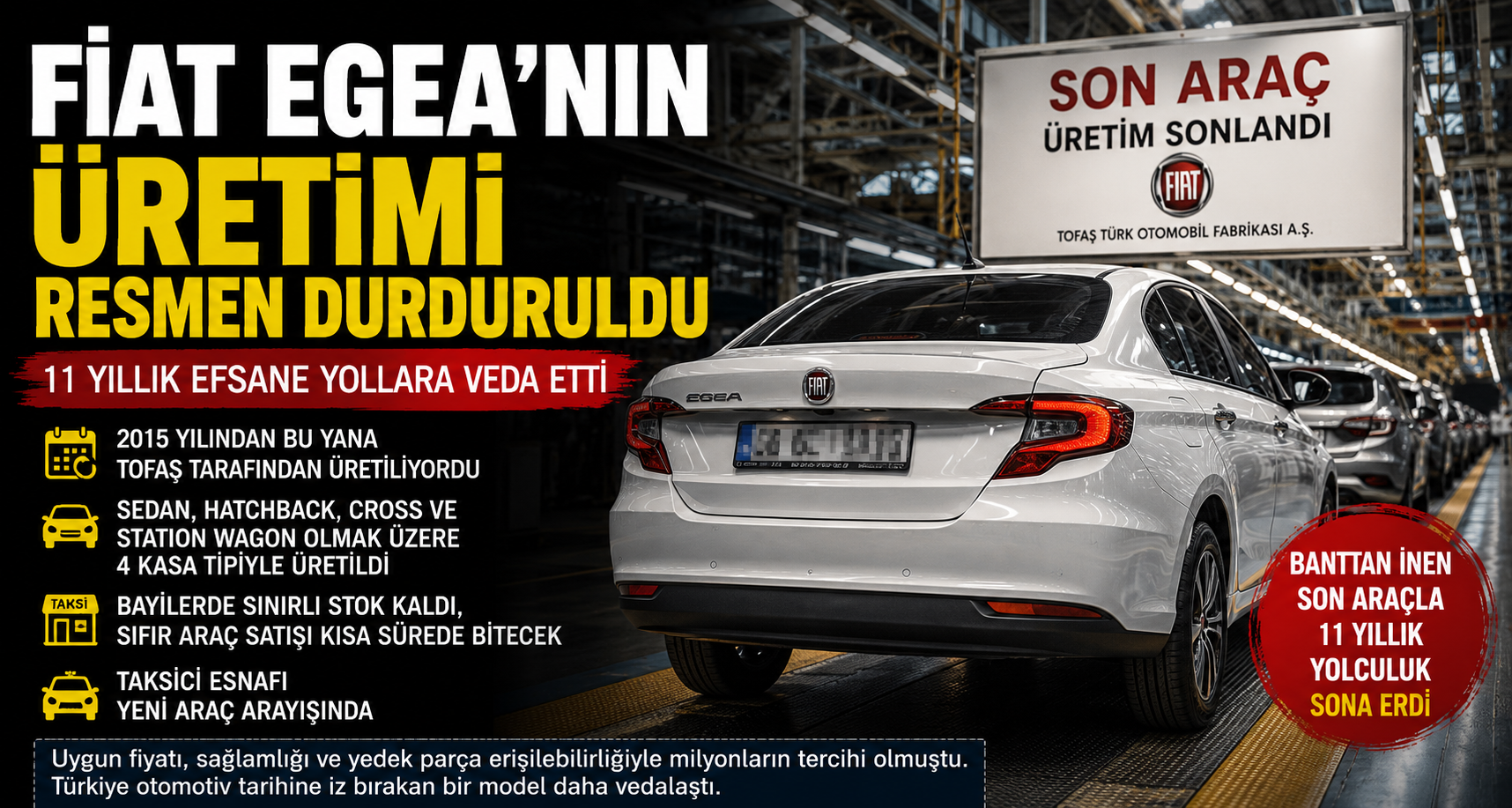 Fiat Egea'nın Üretimi Resmen Durduruldu