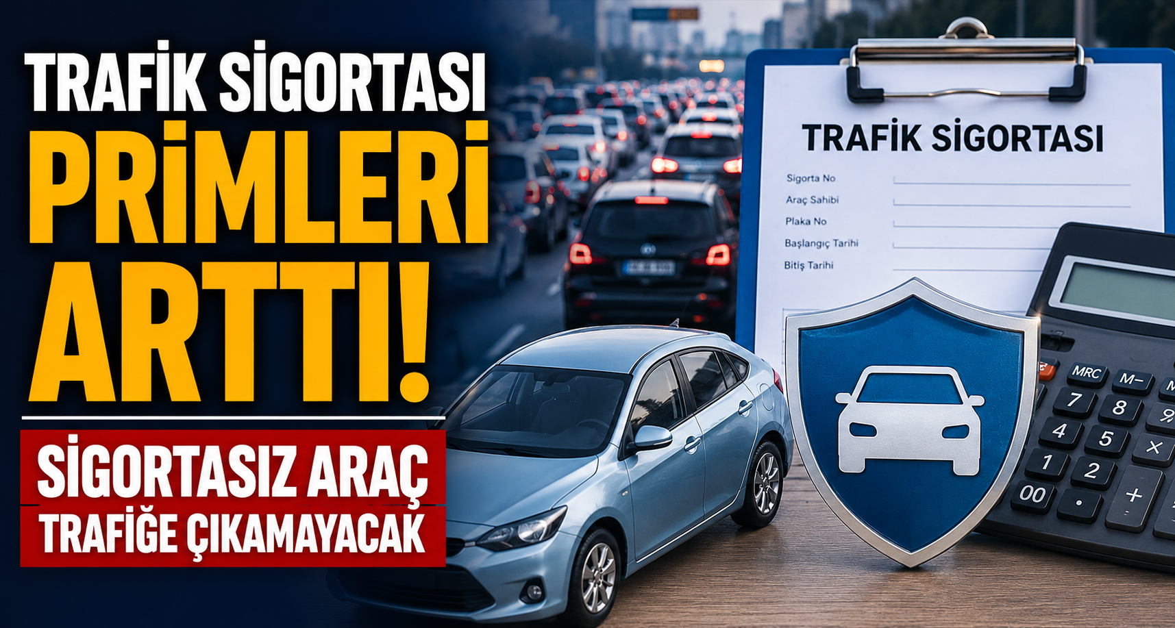 Trafik Sigortası Primleri Arttı: Sigortasız Araç Trafiğe Çıkamayacak