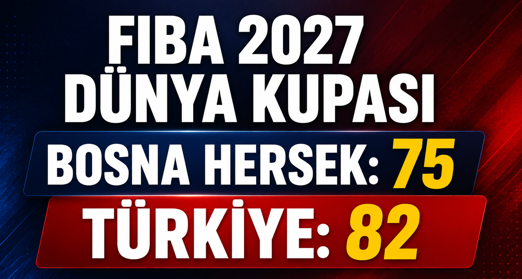 FIBA 2027 Dünya Kupası: Bosna Hersek: 75 - Türkiye: 82