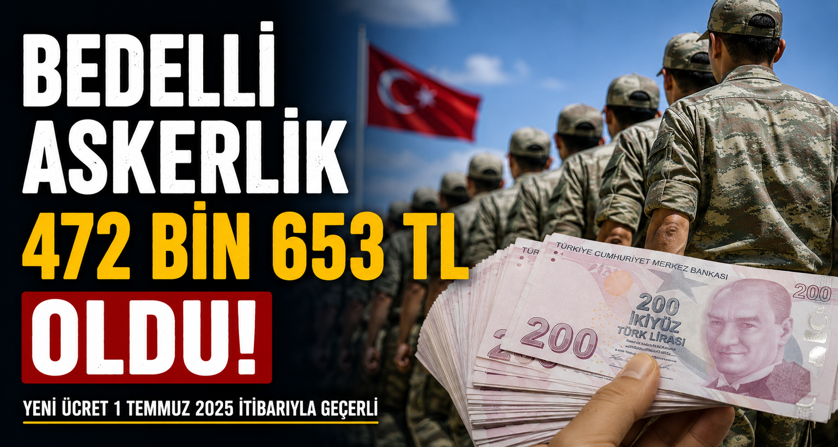Bedelli askerlik 472 bin 653 TL oldu
