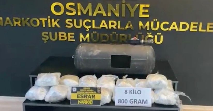 LPG tankına gizlenen 8 kilo 800 gram esrar ele geçirildi: 2 tutuklama