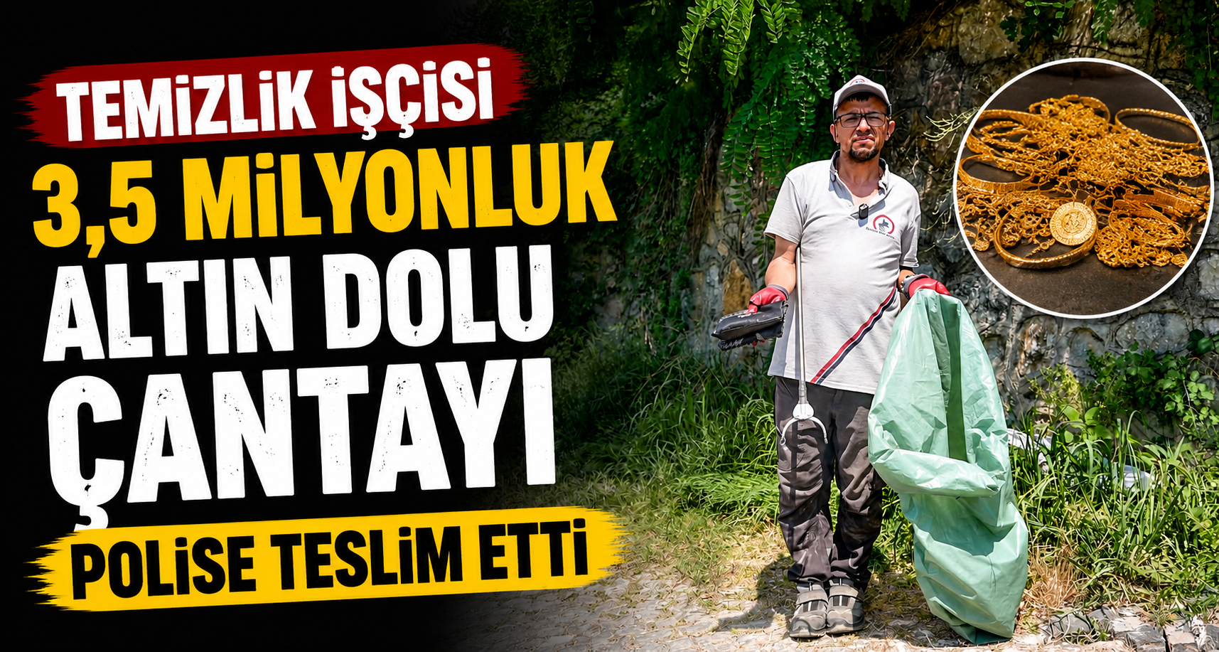 Temizlik İşçisi 3,5 Milyonluk Altın Dolu Çantayı Polise Teslim Etti