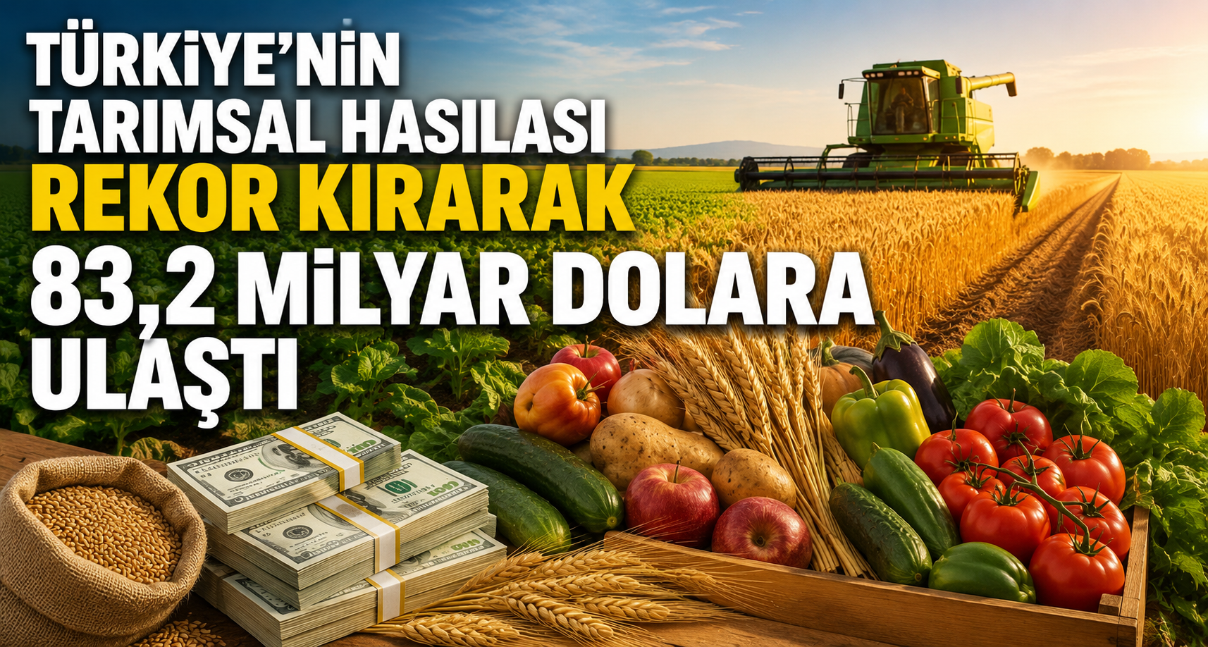 Türkiye’nin tarımsal hasılası rekor kırarak 83,2 milyar dolara ulaştı