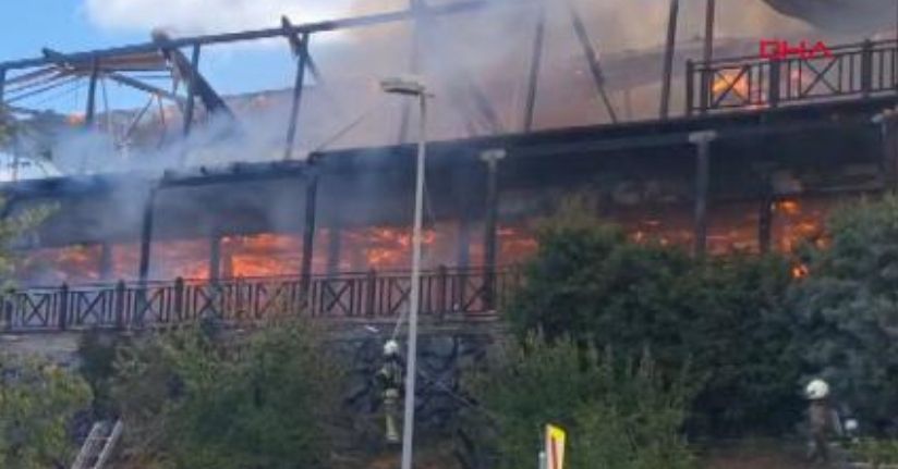 Maltepe’de 2 katlı restoranda çıkan yangın ormana sıçramadan söndürüldü