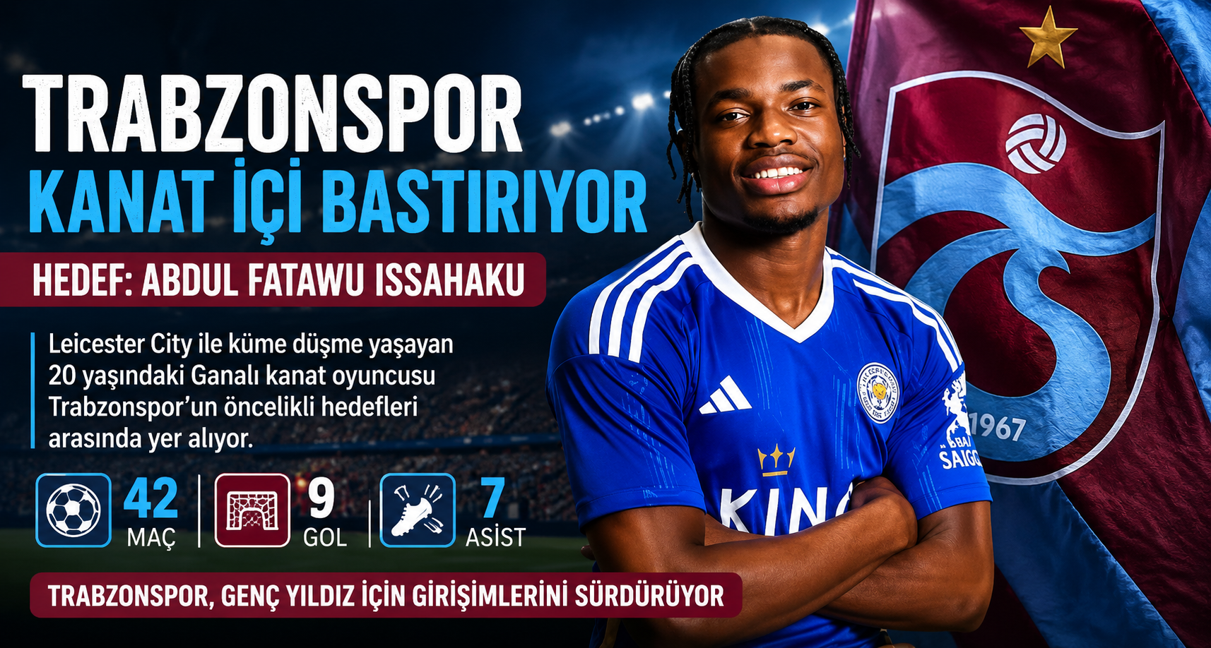Trabzonspor'da kanat harekatı! Hedef Abdul Fatawu Issahaku