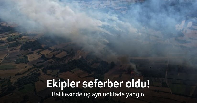 Balıkesir’de üç ayrı noktada yangın