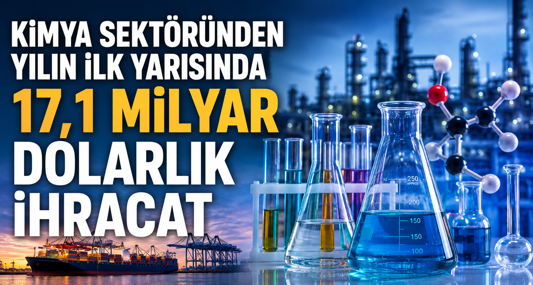 Kimya sektöründen yılın ilk yarısında 17,1 milyar dolarlık ihracat