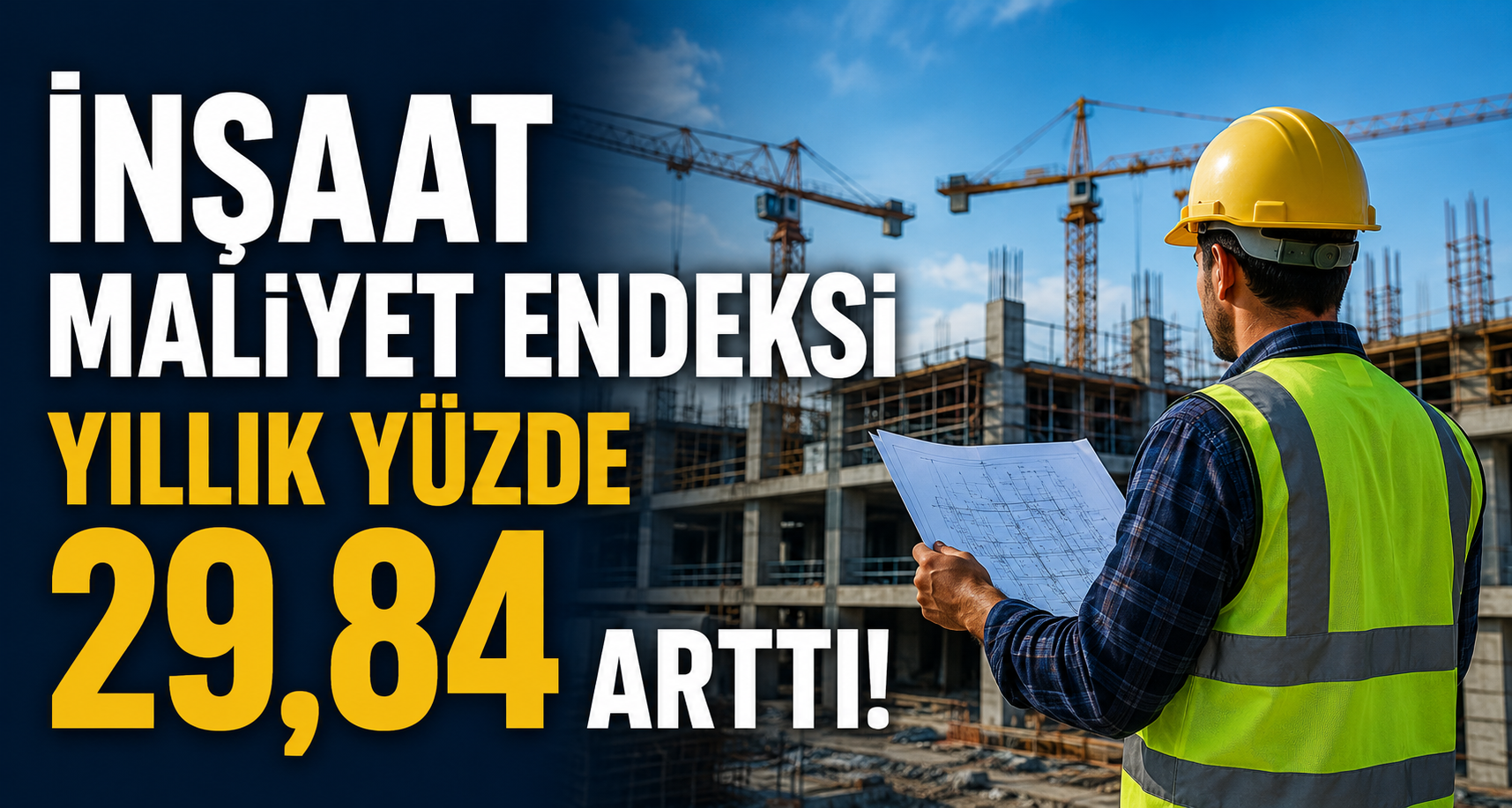 İnşaat maliyet endeksi yıllık yüzde 29,84 arttı