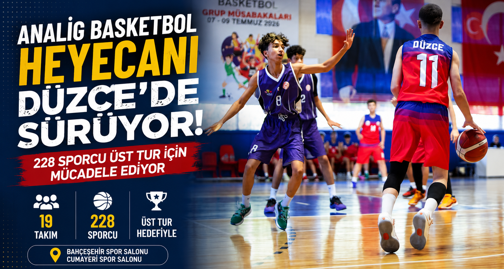 ANALİG Basketbol Heyecanı Düzce'de Sürüyor: 228 Sporcu Üst Tur İçin Mücadele Ediyor