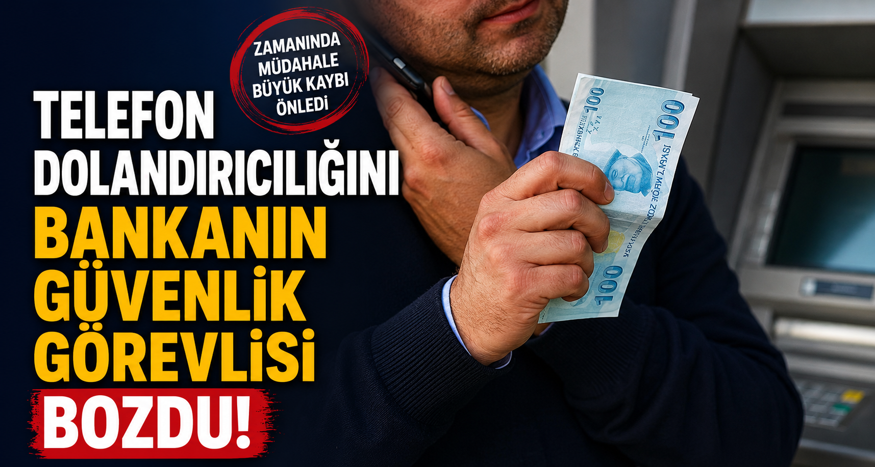 Telefon dolandırıcılığını bankanın güvenlik görevlisi bozdu
