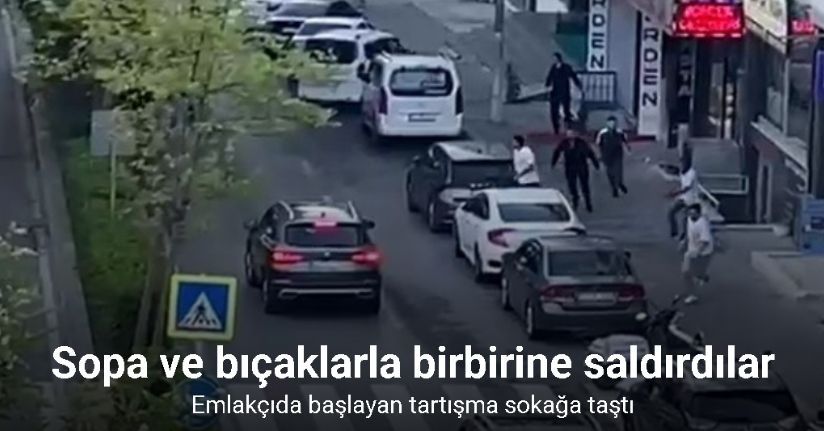 Emlakçıda başlayan tartışma sokakta bıçaklı kovalamacaya döndü