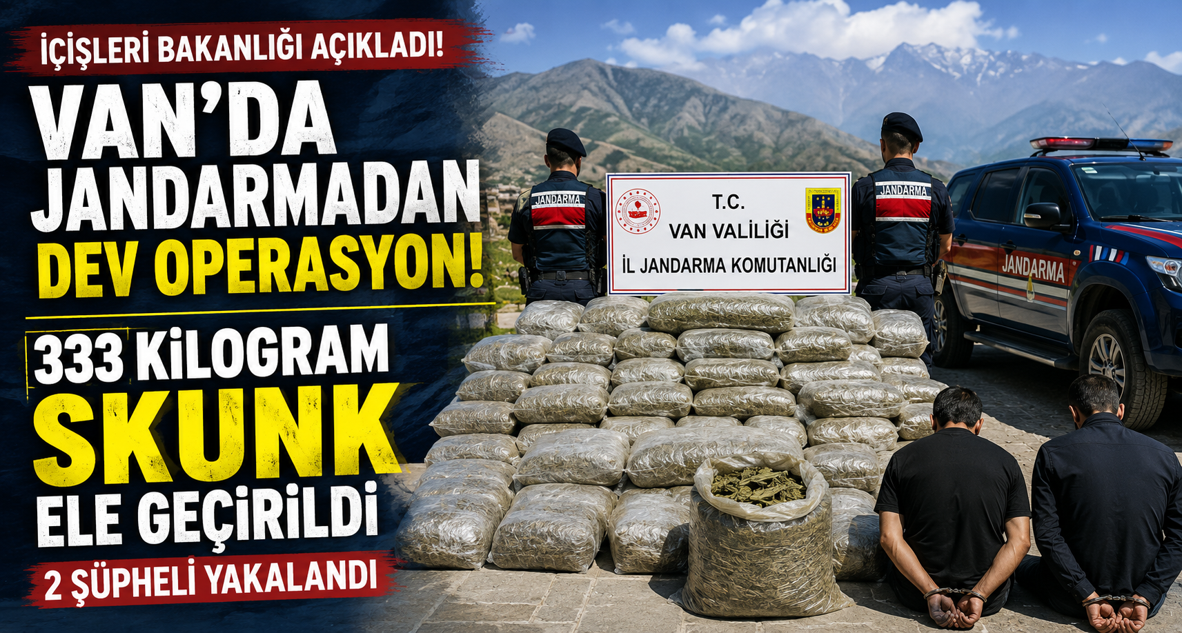 Van'da 333 kilogram skunk ele geçirildi: 2 şüpheli yakalandı