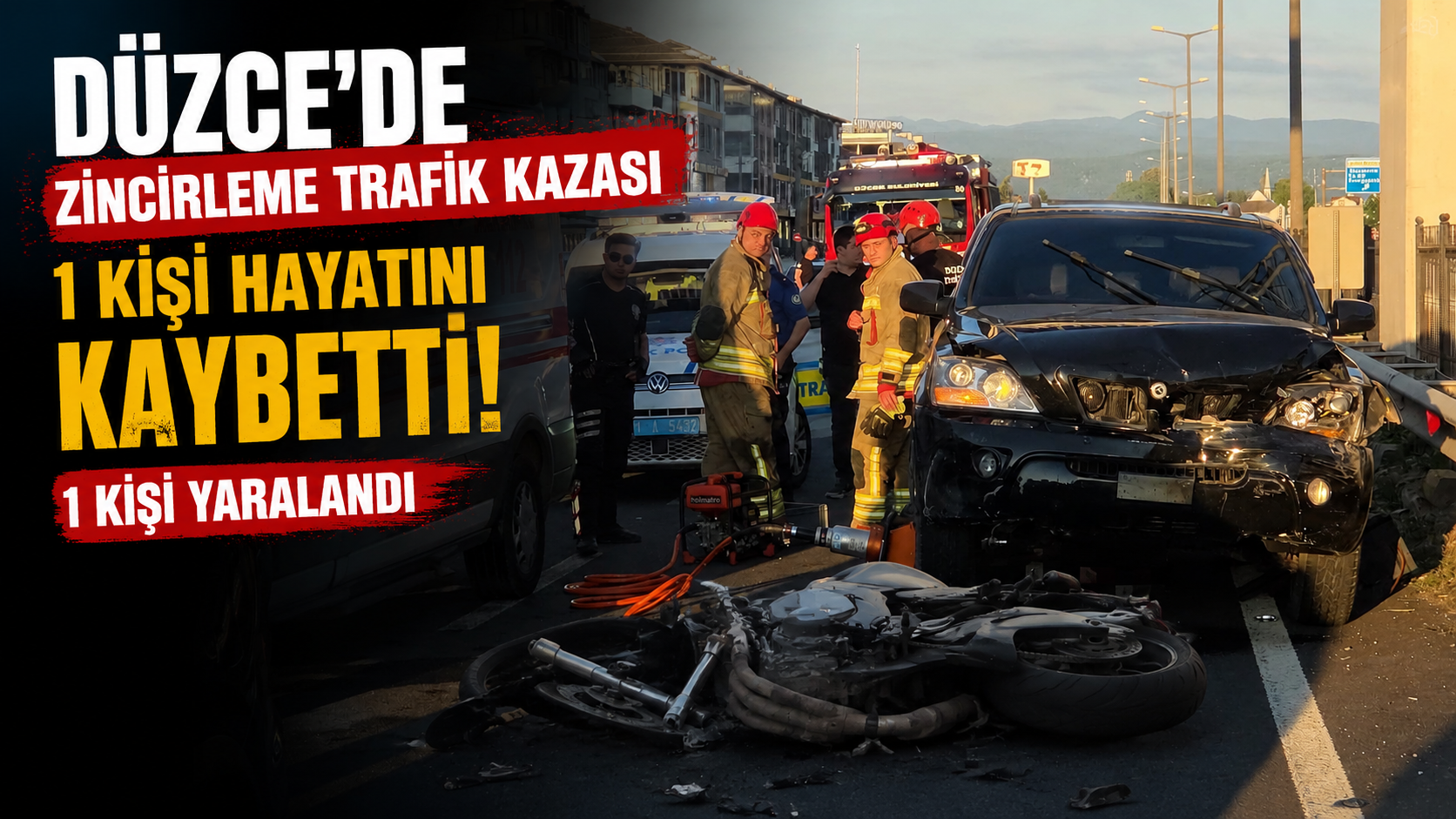 Düzce’de Zincirleme Kaza 1 Ölü, 1 Yaralı