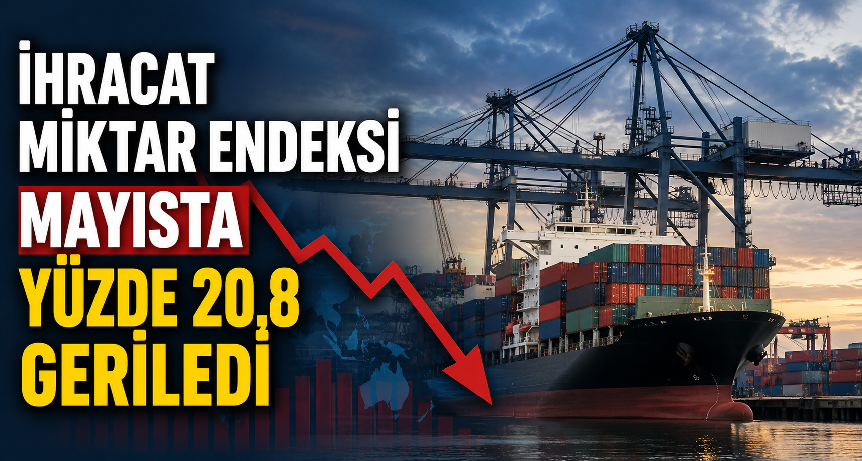 İhracat miktar endeksi mayısta yüzde 20,8 geriledi