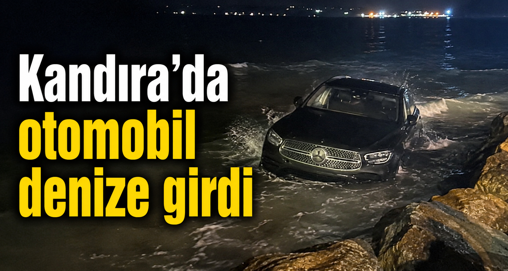 Kandıra’da otomobil denize girdi