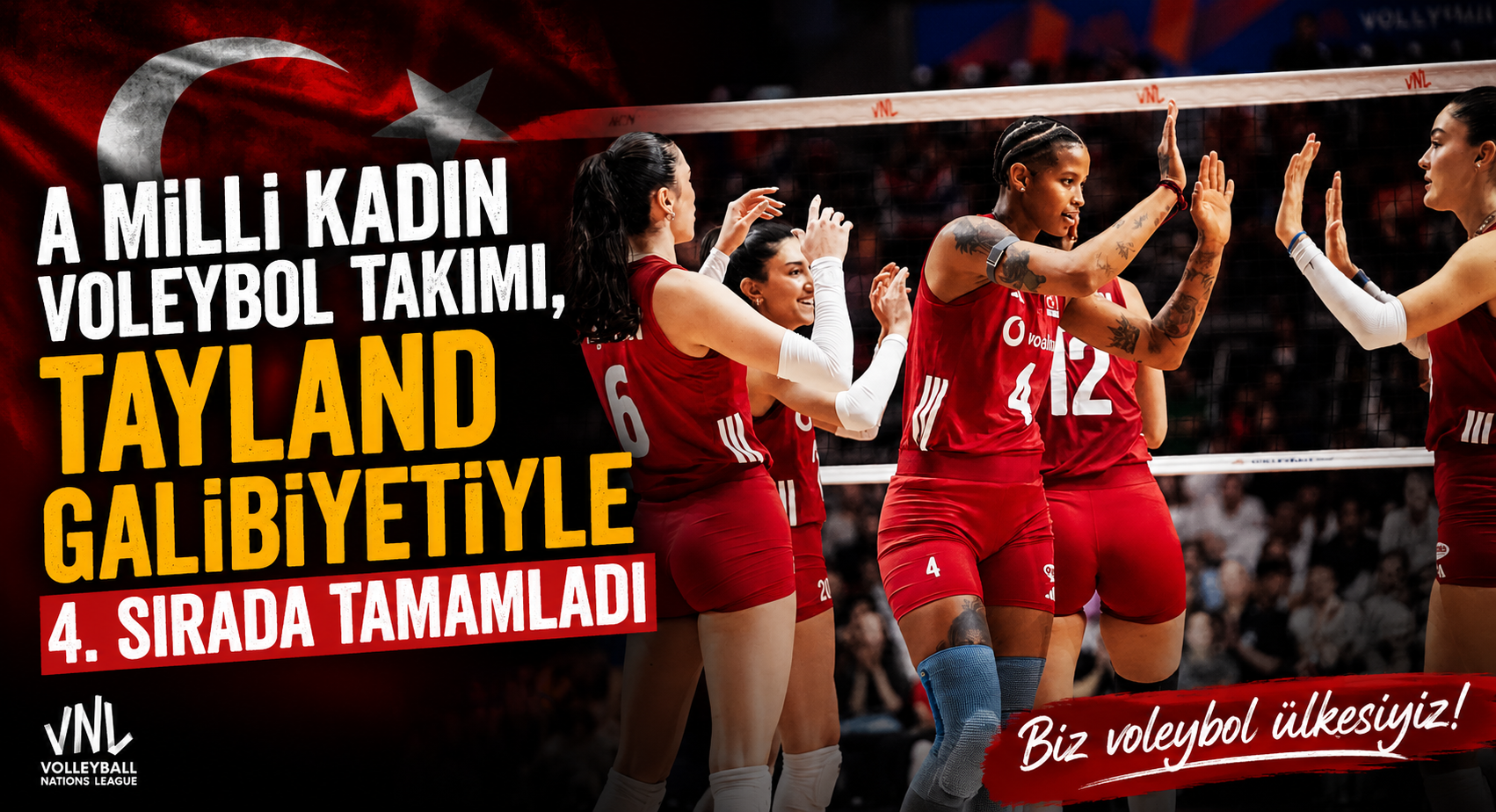 A Milli Kadın Voleybol Takımı, Tayland galibiyetiyle 4. sırada tamamladı