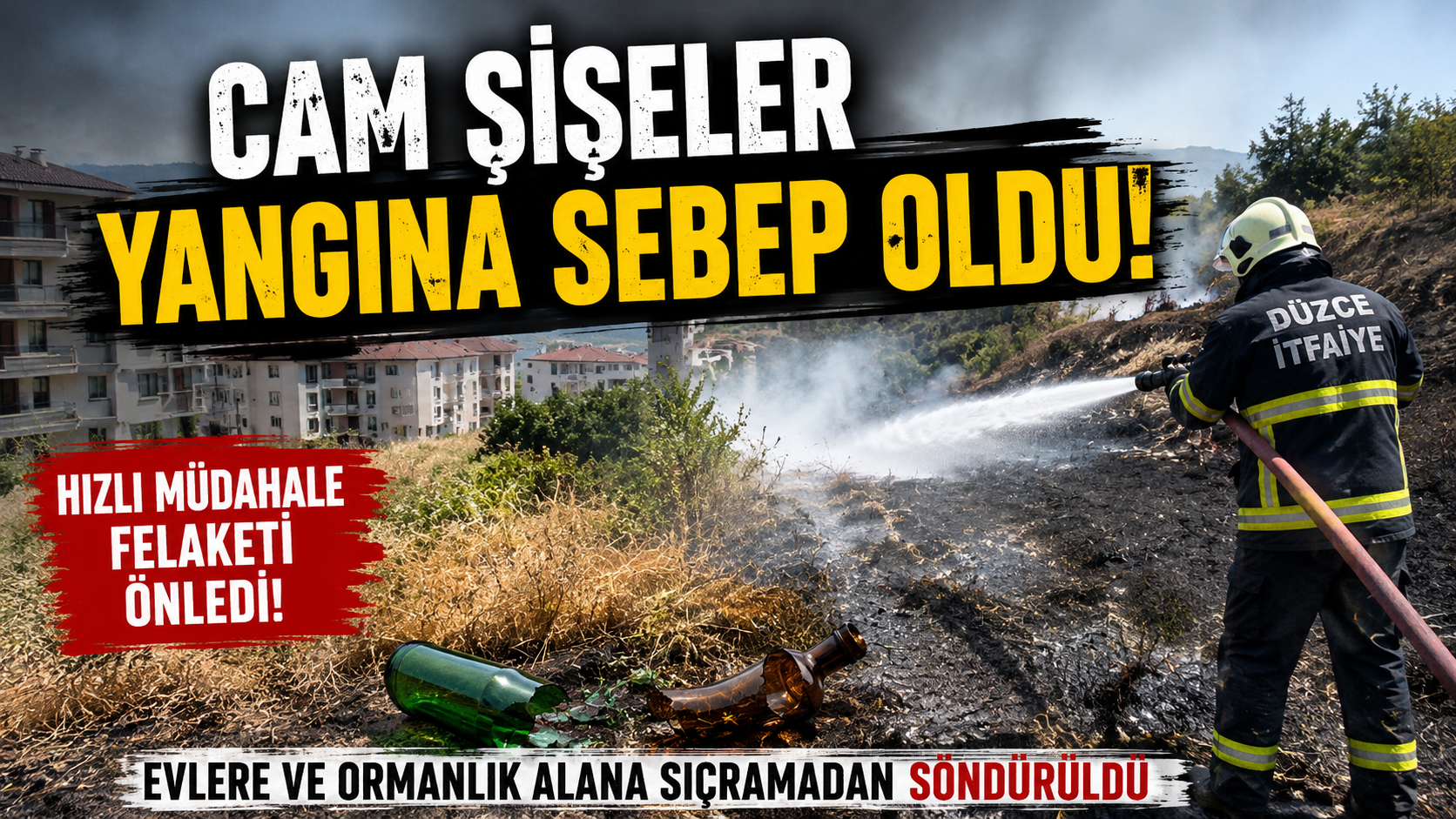 Otluk Alanda Çıkan Yangın Evlere Sıçramadan Söndürüldü
