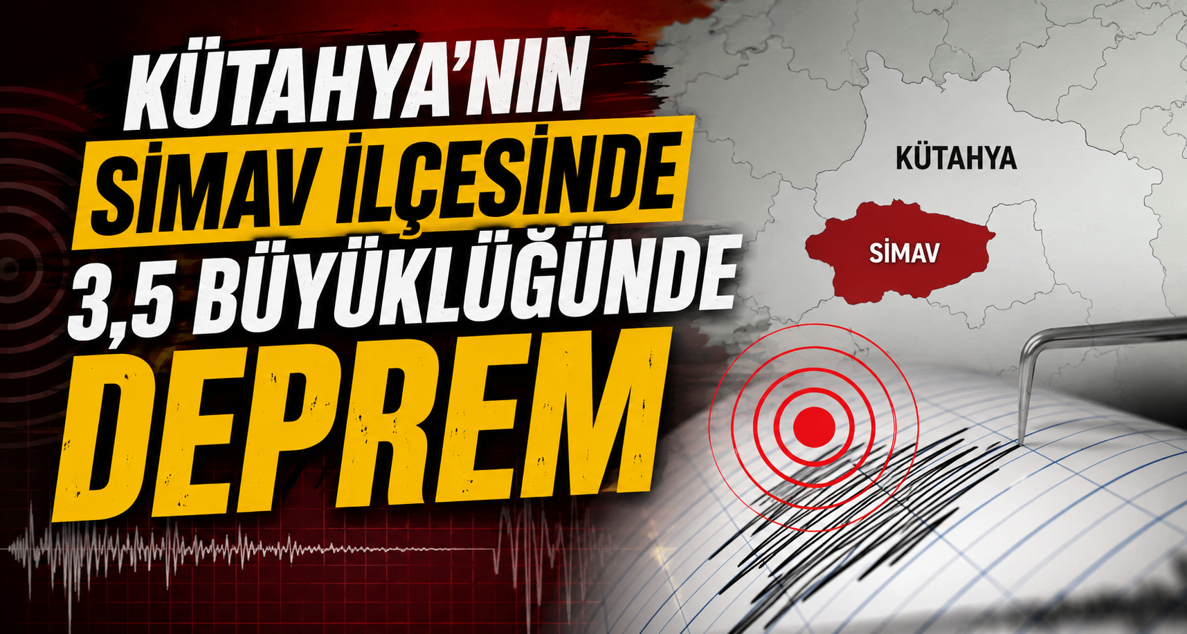 Kütahya'nın Simav ilçesinde 3,5 büyüklüğünde deprem