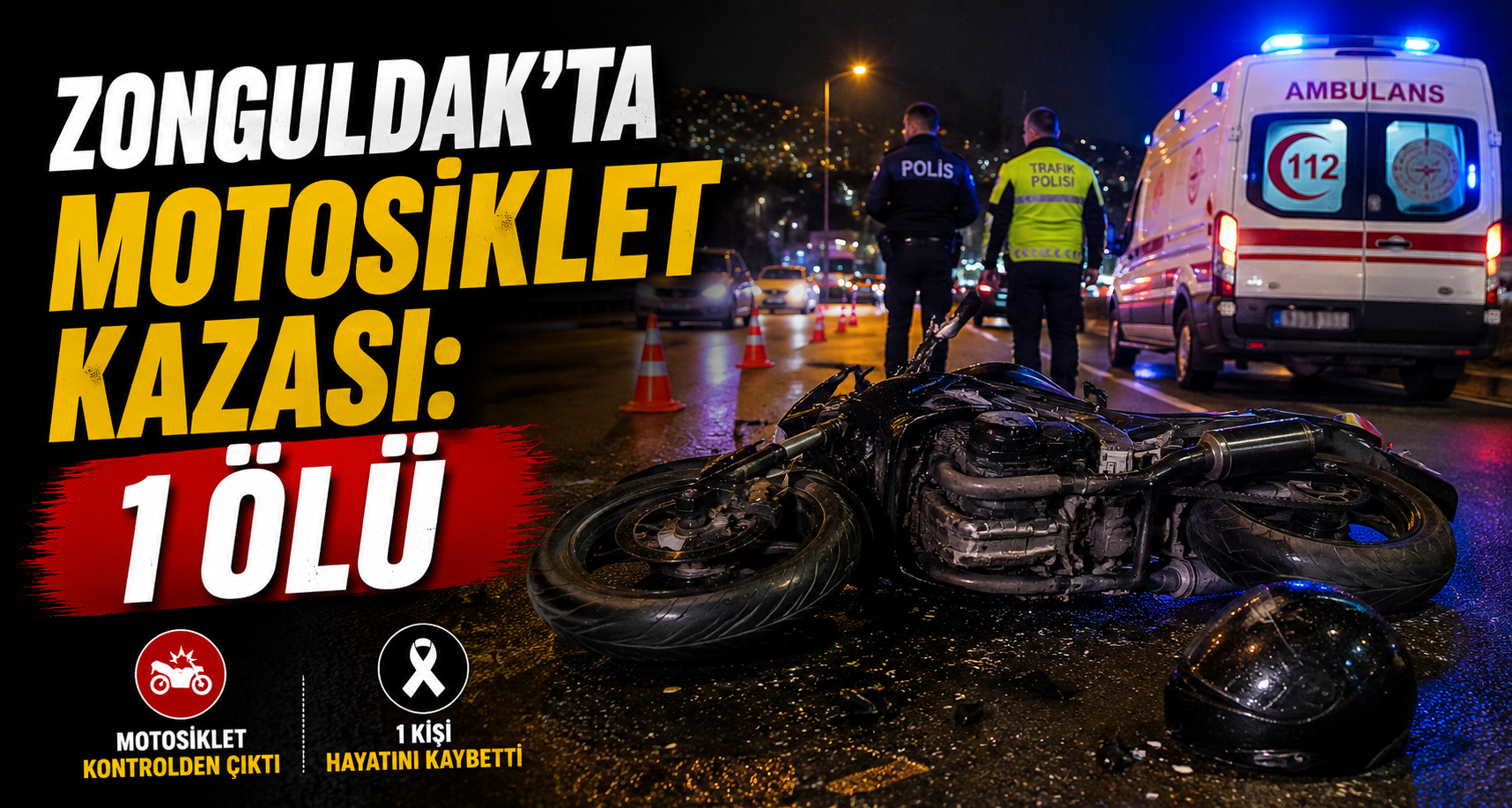 Zonguldak'ta motosiklet kazası: 1 ölü