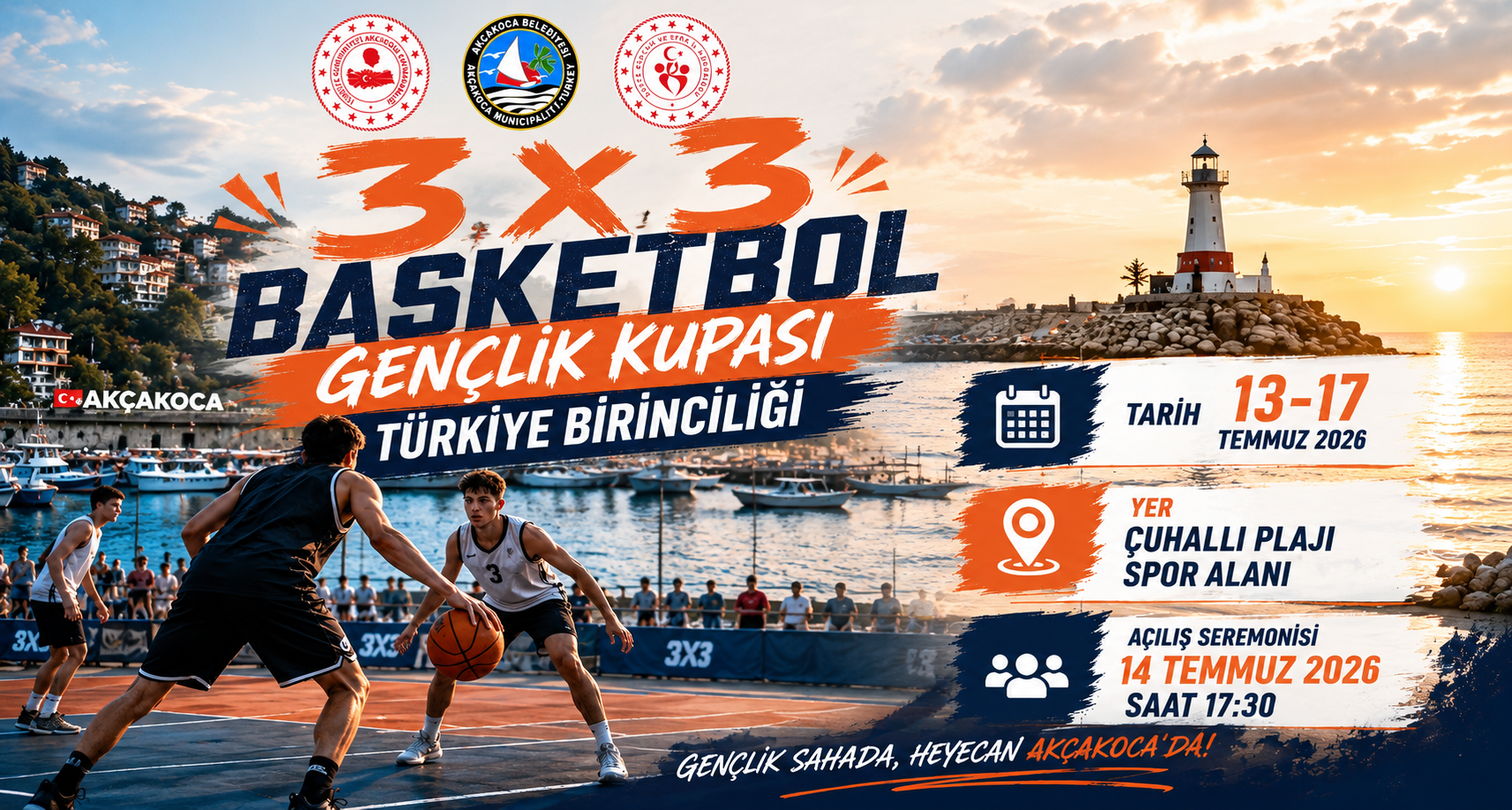 Akçakoca, 3x3 Basketbol Gençlik Kupası Türkiye Birinciliği'ne Ev Sahipliği Yapacak