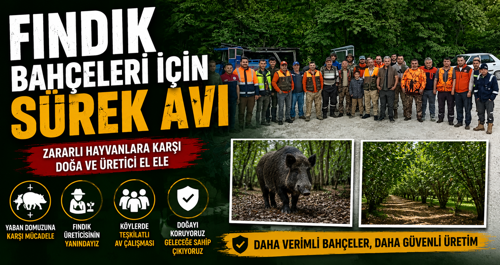 fındık bahçeleri için sürek avı
