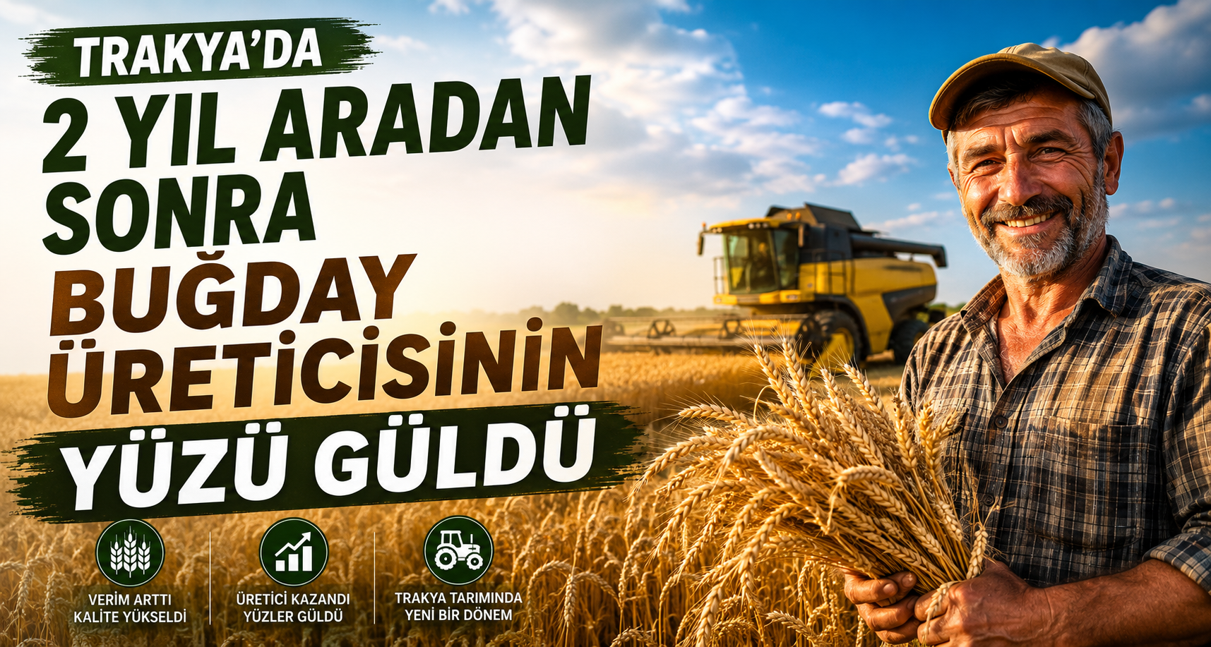 Trakya’da 2 yıl aradan sonra buğday üreticisinin yüzü güldü