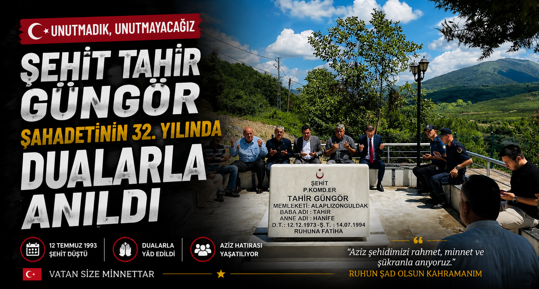 Şehit Tahir Güngör, Şahadetinin 32. Yılında Dualarla Anıldı