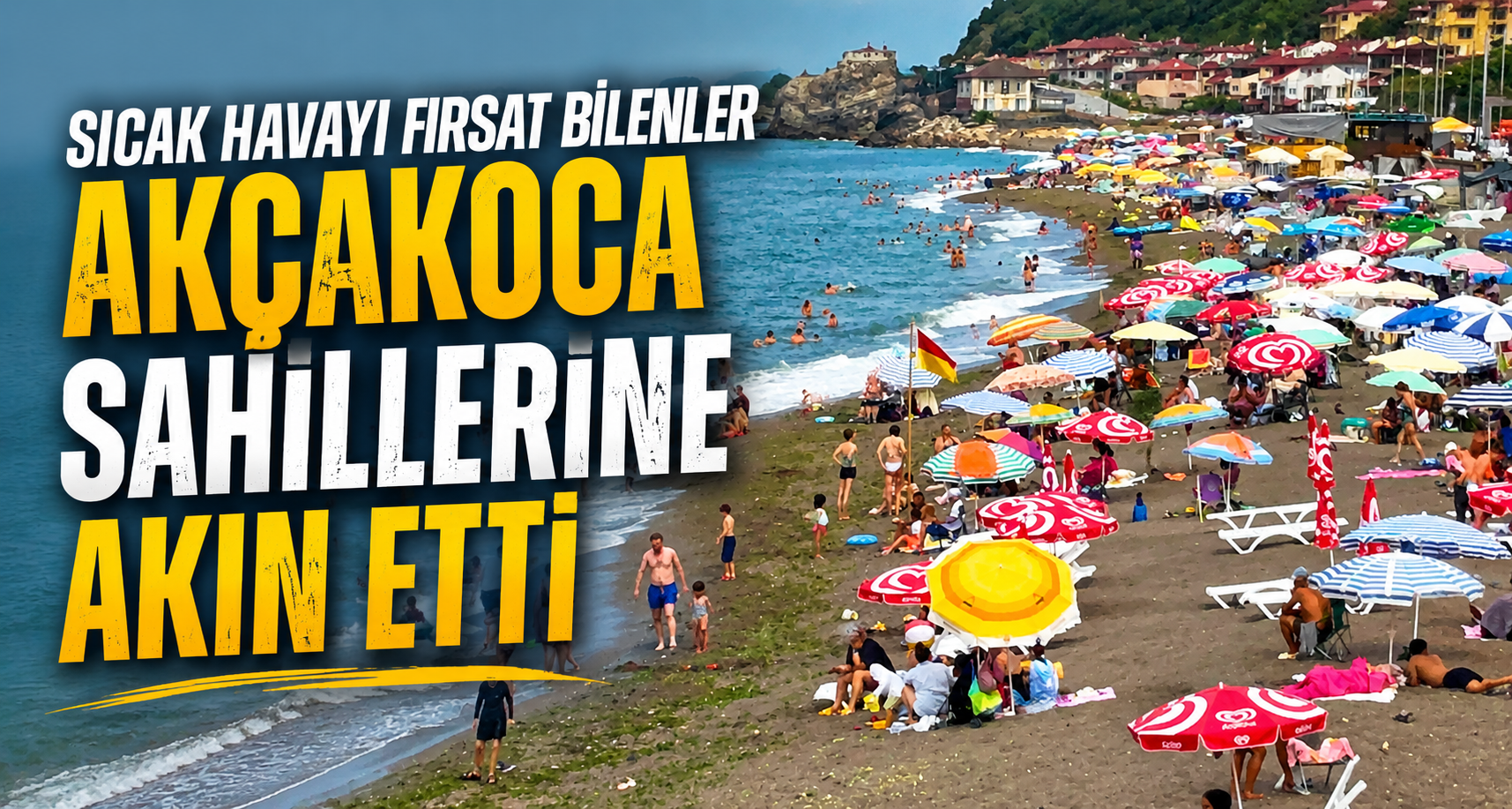 Sıcak havayı fırsat bilenler Akçakoca sahillerine akın etti
