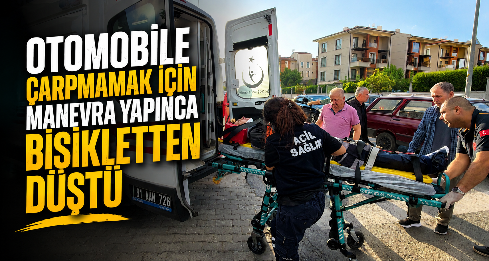 Otomobile çarpmamak için manevra yapınca bisikletten düştü