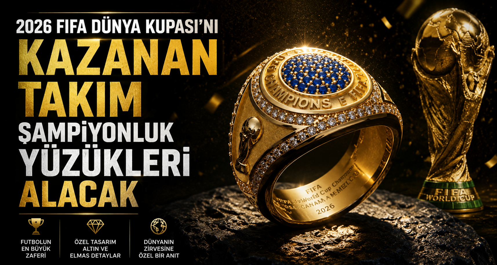 2026 FIFA Dünya Kupası’nı kazanan takım şampiyonluk yüzükleri alacak