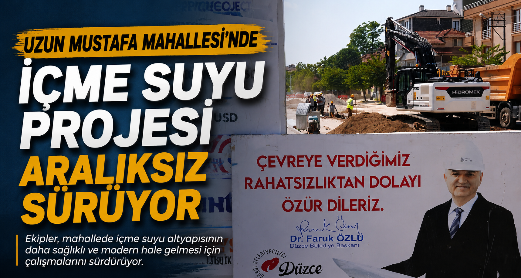 Uzun Mustafa Mahallesi'nde İçme Suyu Projesi Aralıksız Sürüyor