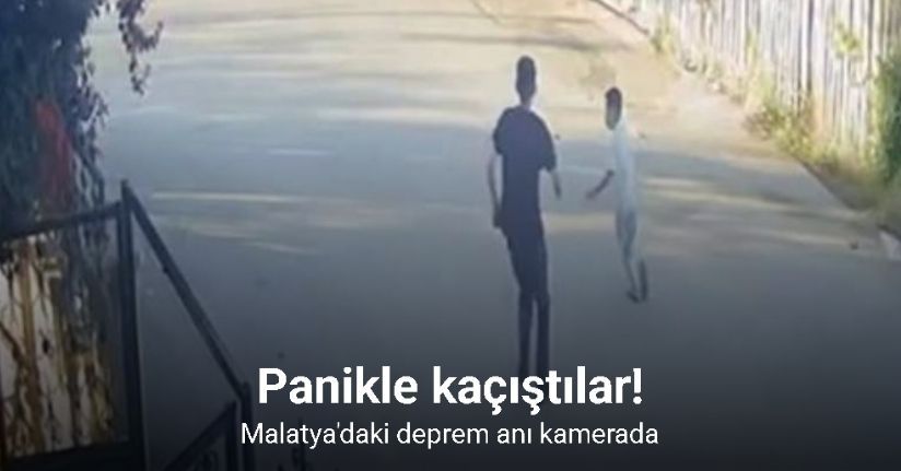 Deprem anında çocukların panik dolu kaçışı kamerada