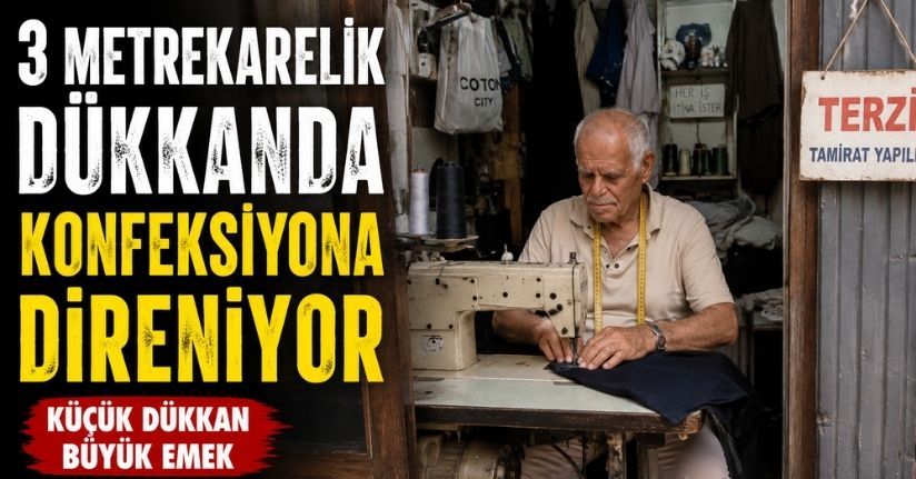3 metrekarelik dükkanda konfeksiyona direniyor