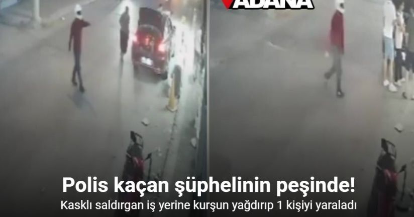 Kasklı saldırgan iş yerini kurşunladı: 1 yaralı