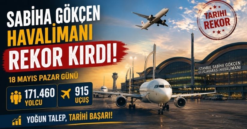 Sabiha Gökçen Havalimanı pazar günü gerçekleşen 171 bin 460 yolcu ve 915 uçuş trafiği rekor kırdı