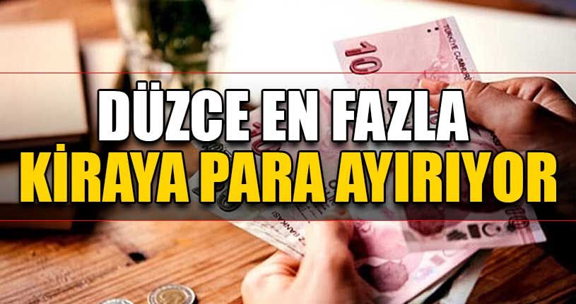 Düzce En Fazla Kiraya Para Ayırıyor
