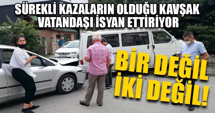 Sürekli Kazaların Olduğu Kavşak Vatandaşı İsyan Ettiriyor