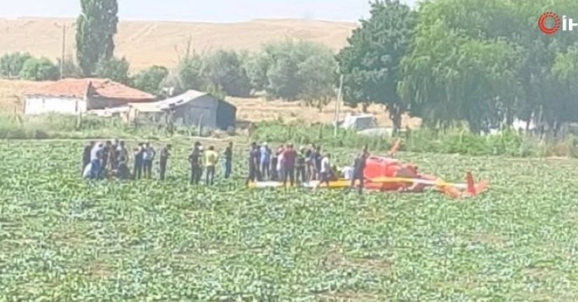 Ankara Temelli’de eğitim helikopteri düştü