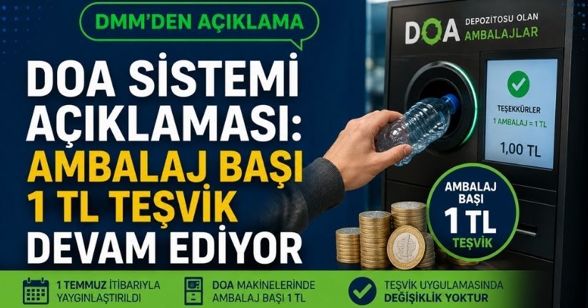 DMM'den DOA Sistemi Açıklaması: Ambalaj Başı 1 TL Teşvik Devam Ediyor