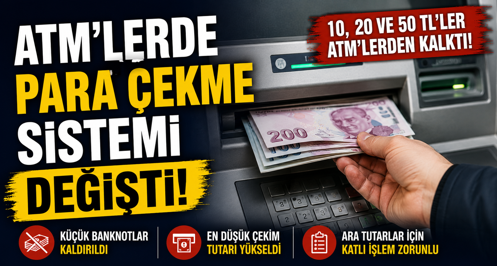 ATM'lerde para çekme sistemi değişti