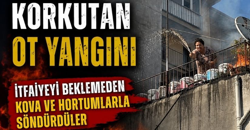 Bolu’da korkutan ot yangını: İtfaiyeyi beklemeden kova ve hortumlarla söndürdüler