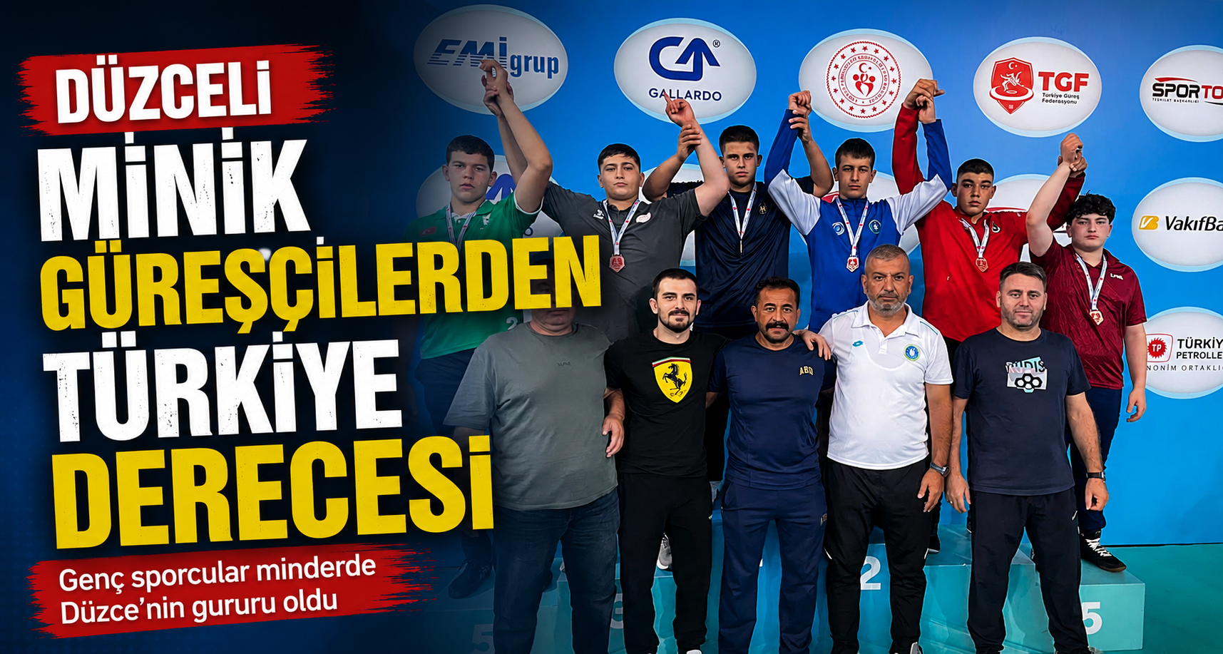 Düzceli minik güreşçilerden Türkiye derecesi