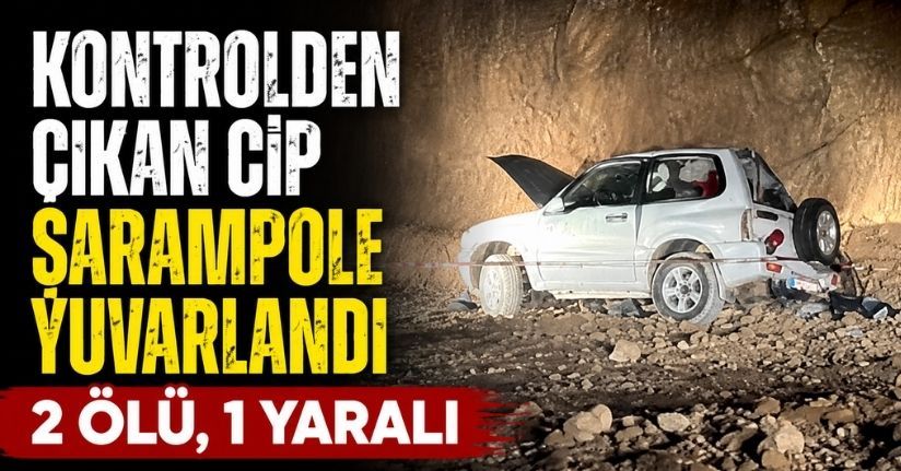Kontrolden çıkan cip, şarampole yuvarlandı: 2 ölü, 1 yaralı