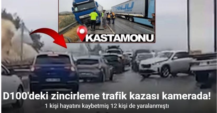 Kastamonu’da zincirleme trafik kazası kamerada