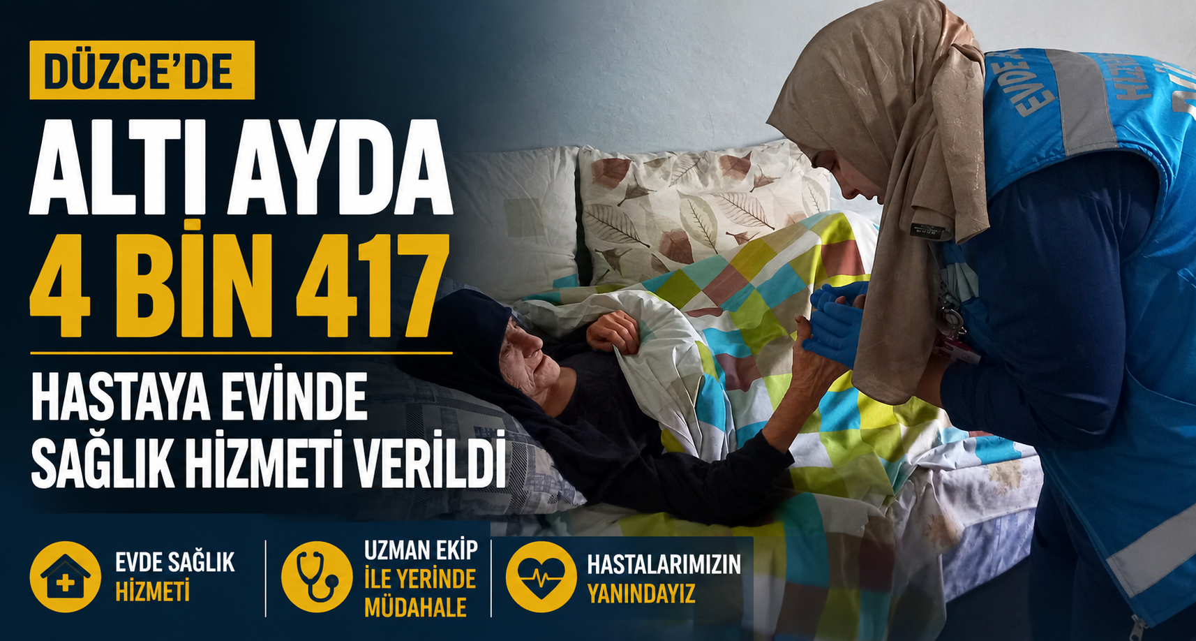  Düzce'de Altı Ayda 4 Bin 417 Hastaya Evinde Sağlık Hizmeti Verildi