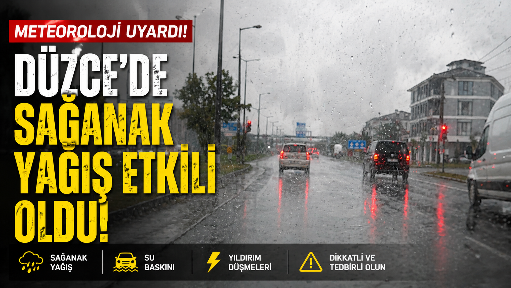 Düzce’de Sağanak Yağış Etkili Oldu