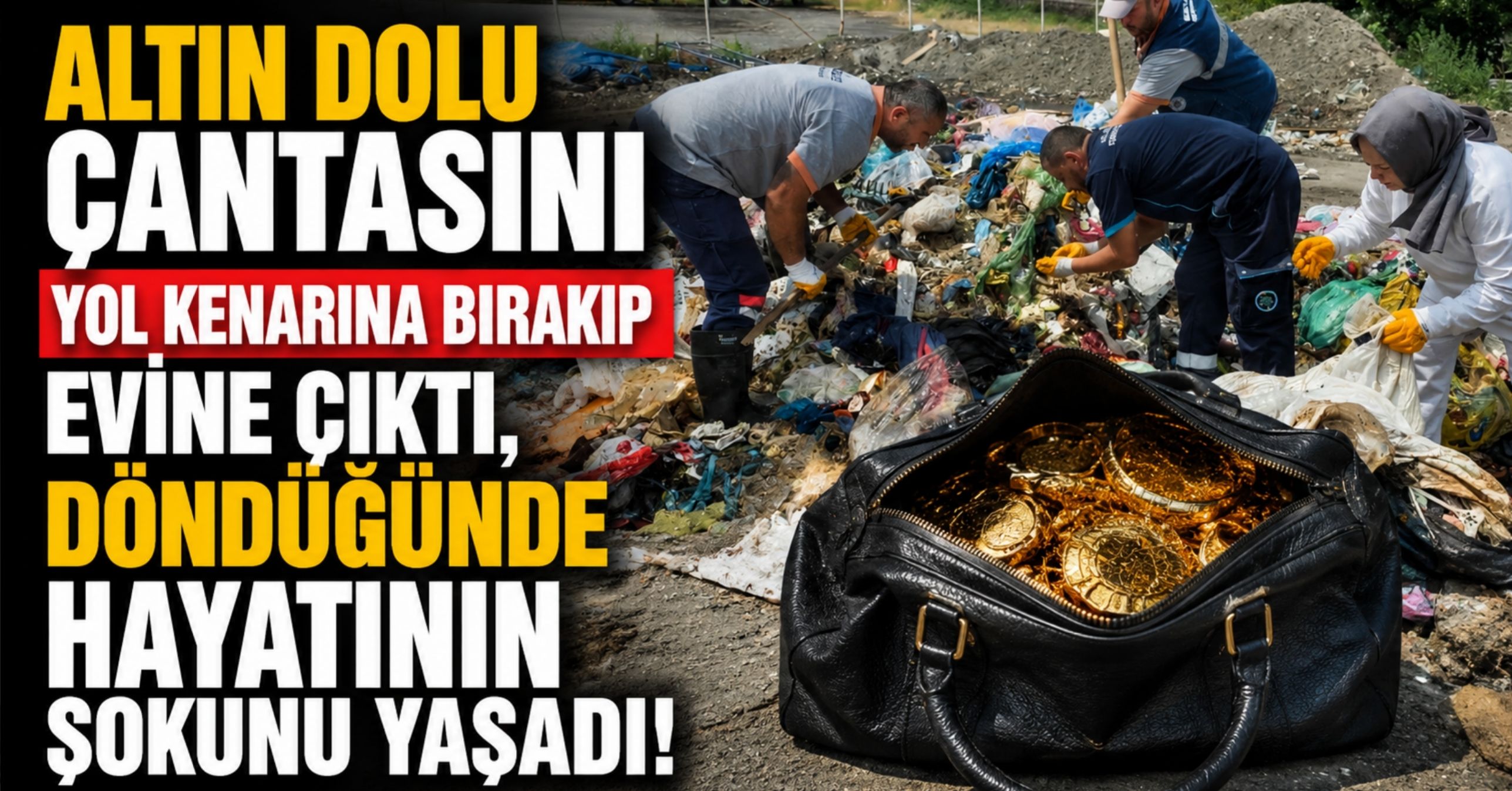 Altın dolu çantasını yol kenarına bırakıp evine çıktı, döndüğünde hayatının şokunu yaşadı