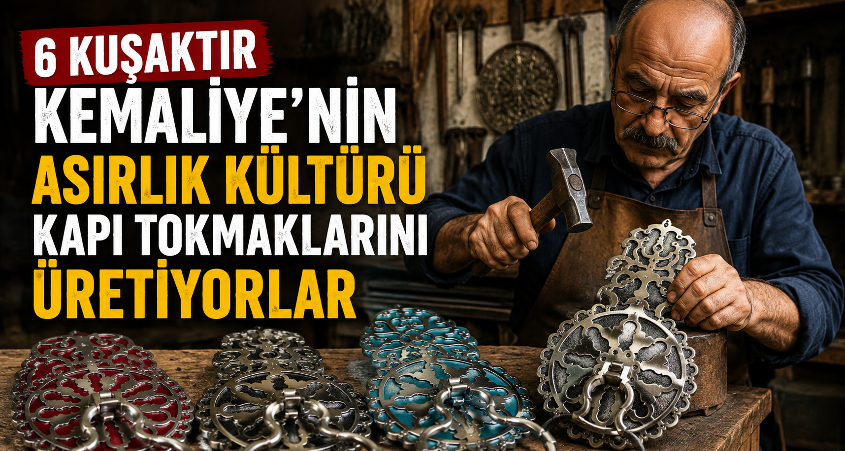 6 kuşaktır Kemaliye'nin asırlık kültürü kapı tokmaklarını üretiyorlar