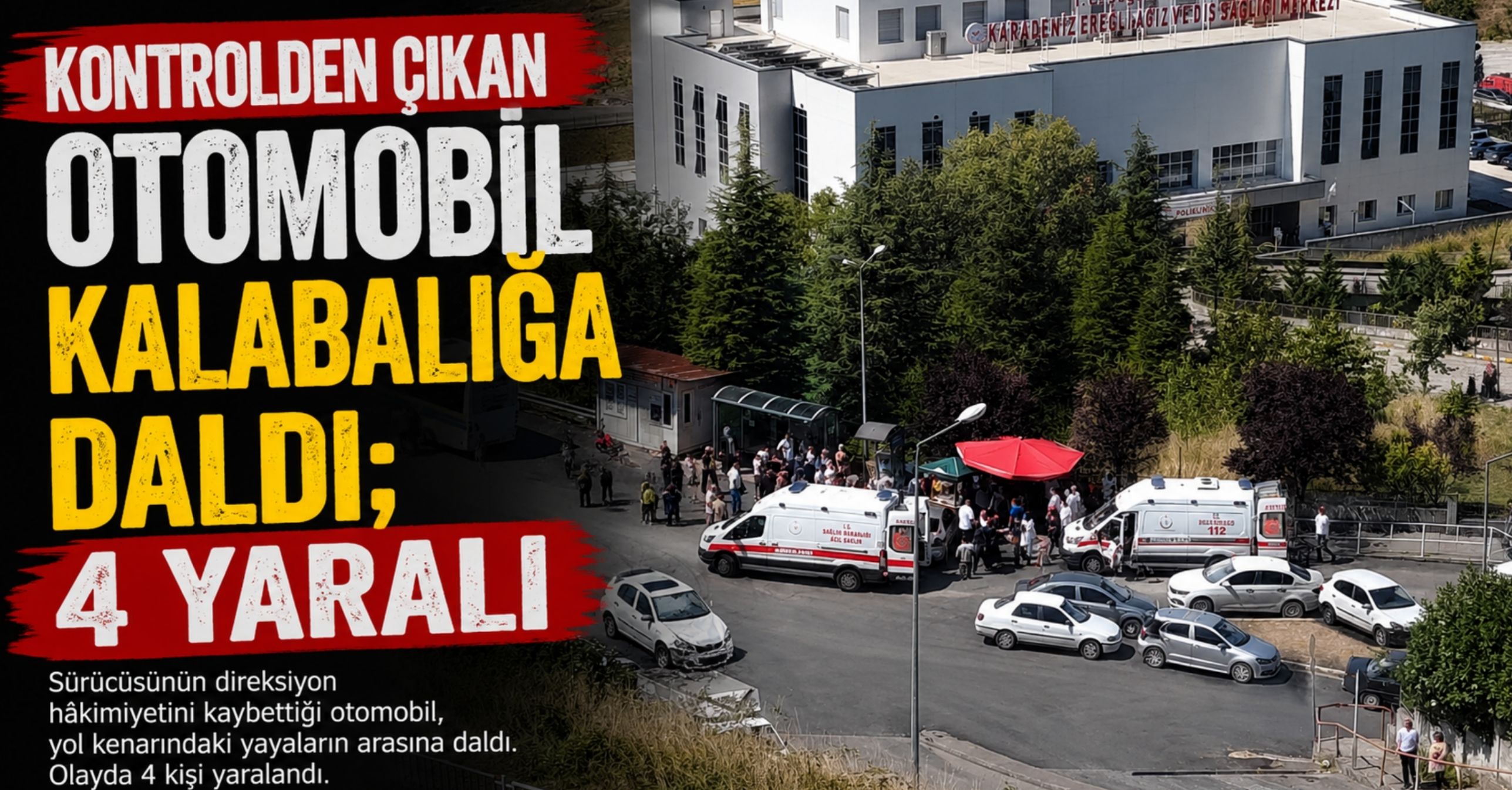 Kontrolden çıkan otomobil kalabalığa daldı; 4 yaralı