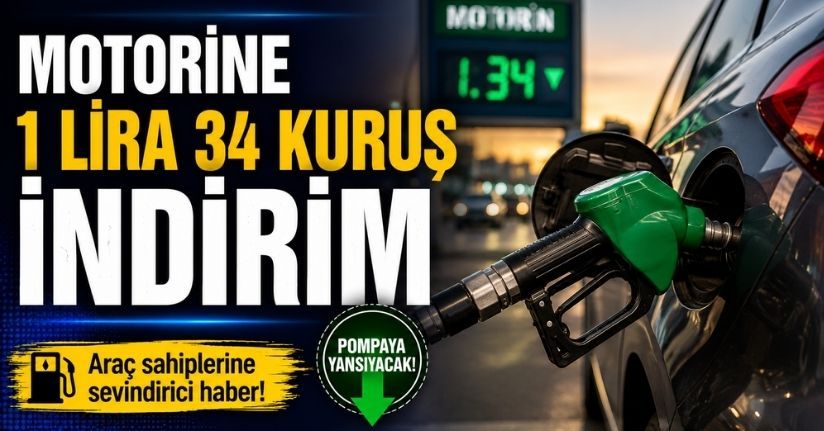Motorine 1 Lira 34 Kuruş İndirim